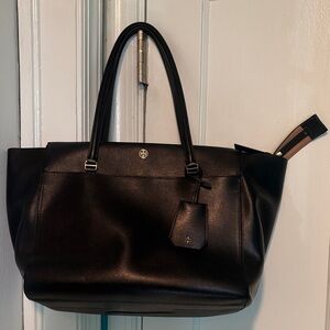 Tory Burch Black Leather Tote Bag